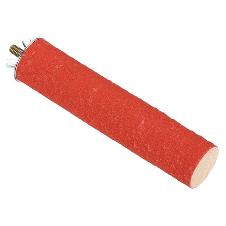 1.1x5.5" Bird Paw Grinding Stick Parrot LoveBird Parakeet Cockatiel Perch Stand, Red