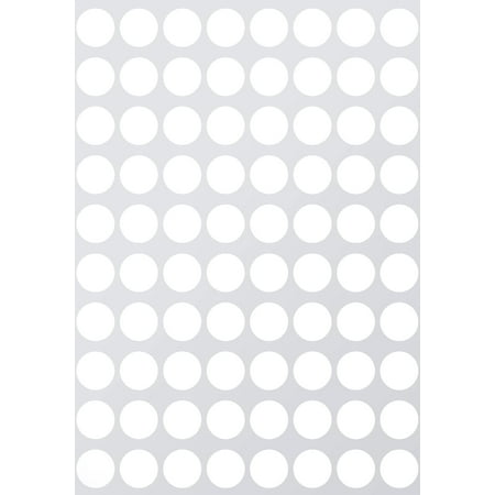 1/2 (0.5) Half Inch Round White Coding Labels--Value pack White Dot Labels -Semi gloss finish (1200 Pack)
