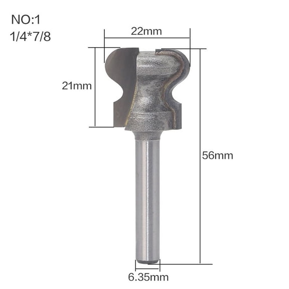 1/2" & 1/4" Shank Carbide Router Bits Set for Finger Pull, Drawer Pull & Stool for Molding, Precision Woodworking Grooving for Wood, MDF, Plywood(D)
