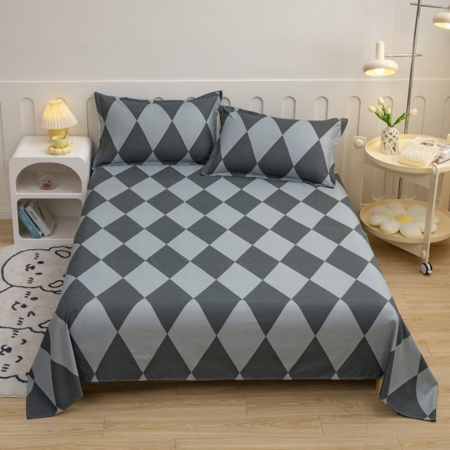 1.2/1.5/1.8/2MFlat Bed Sheet Solid Bed Cover Single Double Queen King