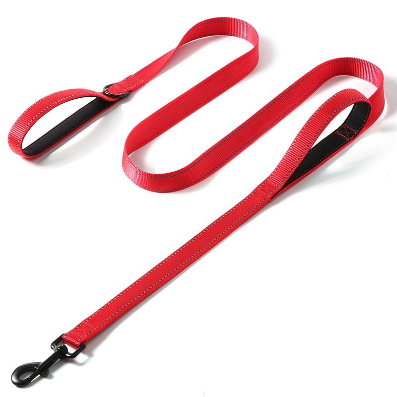 1.2/1.5/1.8m Two Handle Heavy Duty Double Handle Nylon Dog Leash For Training Control Guard Rope Walking Cats Dogs Harness Lead