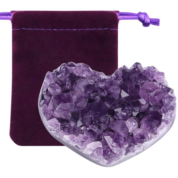 1.21.6 Inch Natural Heart Amethyst Healing Crystal Cluster
