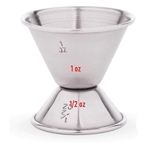 1/2 & 1 Ounce) Jiggers Double Sided Stainless Steel Portion Control