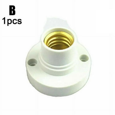 2X E27 Round Plastic Base Screw Light Bulb Lamp Socket Holder White ...