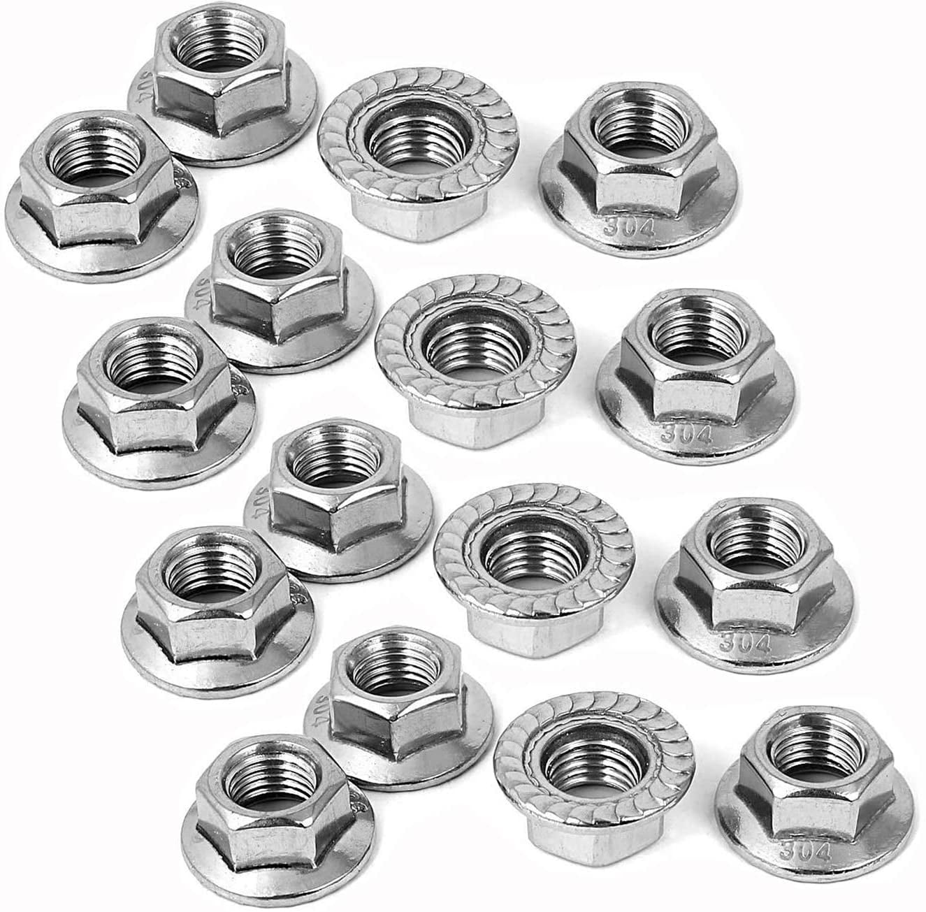 1/2-13 Serrated Flange Hex Lock Nuts 18 8 Stainless Steel 1/2-13 Serrated Flange Hex Lock Nuts 18 8 Stainless Steel