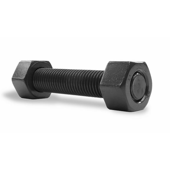 1/2"-13 Thread Size, 5-1/2" Long , B7 Black-Oxide Coated Alloy SteelMedium-Strength Threaded Rod w/ 2HH Nuts 100 rods, 200 nuts)