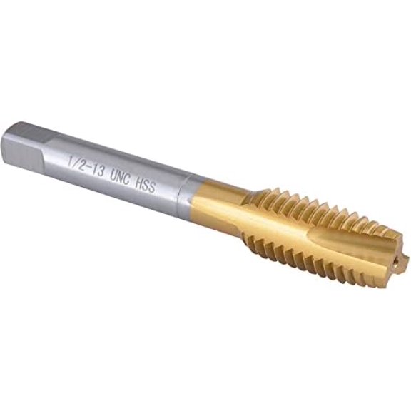 1/2"-13 UNC Spiral Point Tap, HSS Titanium coating Spiral Point Plug Threading Tap 1/2 x 13 UNC$$Tools