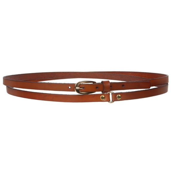 1/2" (13 mm) Skinny Solid Leather Double Wrap Belt