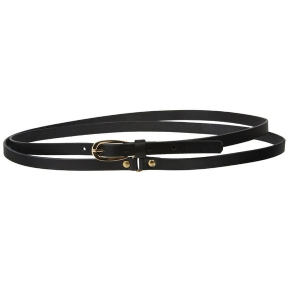 1/2" (13 mm) Skinny Solid Leather Double Wrap Belt