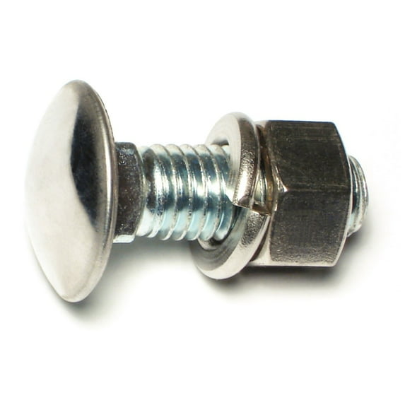 1/2"-13 x 1-1/2" 18-8 Stainless Carriage Head Bumper Bolts (25 pcs.)