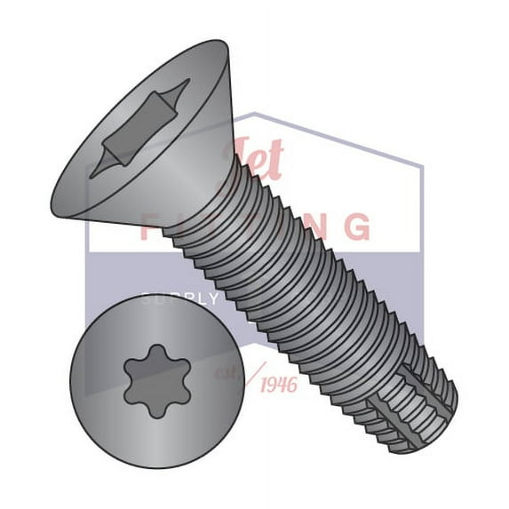 1/2-13 x 1 1/2" Type F | Floorboard Thread Cutting Screws | Six-Lobe (Torx) | Flat Head | Steel | Black Phosphate (Quantity: 200)