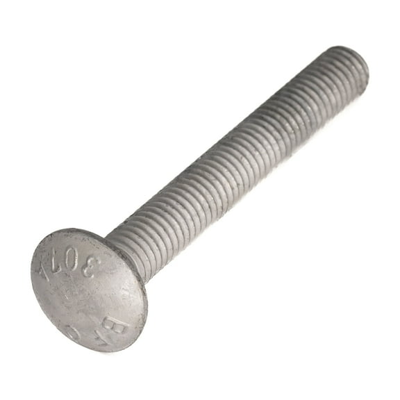 1/2"-13 x 16" Hot Dipped Galvanized Carriage Bolt 6" Thread, Quantity 25 - by Fastener Depot, LLC