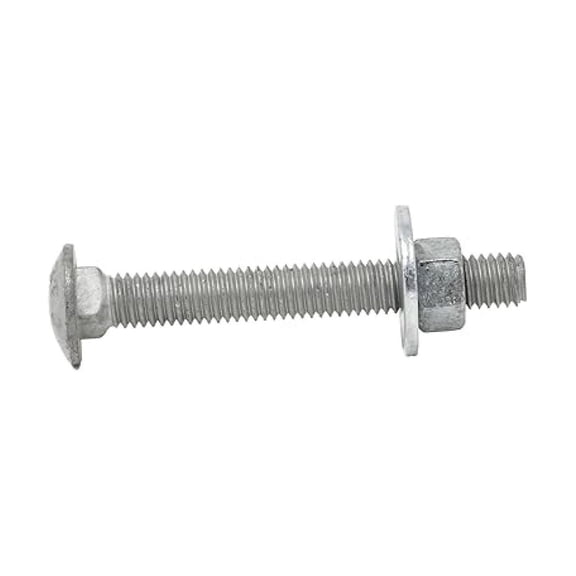 1/2"-13 x 2-1/2" (25 Sets) Hot Dipped Galvanized Carriage Bolt Kit for Exterior Use, Grade 307A, Includes USS Flat Washers (25 pcs) and Hex Nuts (25 pcs), Full Thread - by