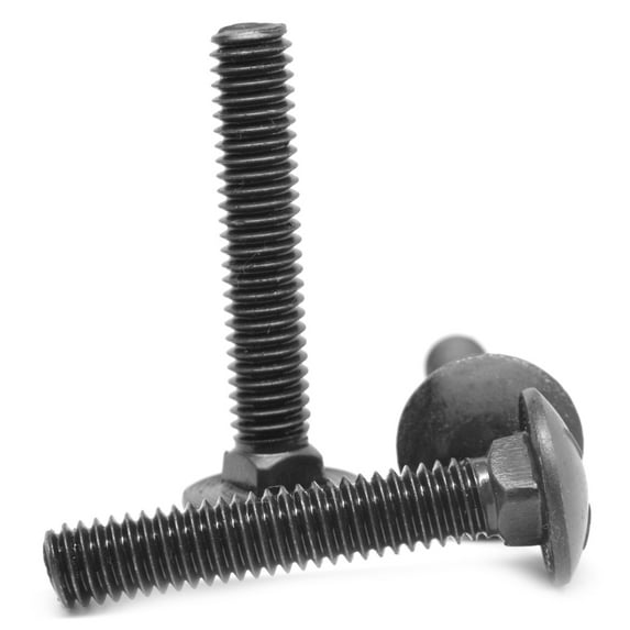 1/2"-13 x 2" (FT) Coarse Thread Grade 5 Carriage Bolt Medium Carbon Steel Black Oxide Pk 175