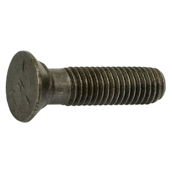 1/2"-13 x 2" Plain Grade 5 Steel Coarse Thread Flat Head Plow Bolts PBS5-170