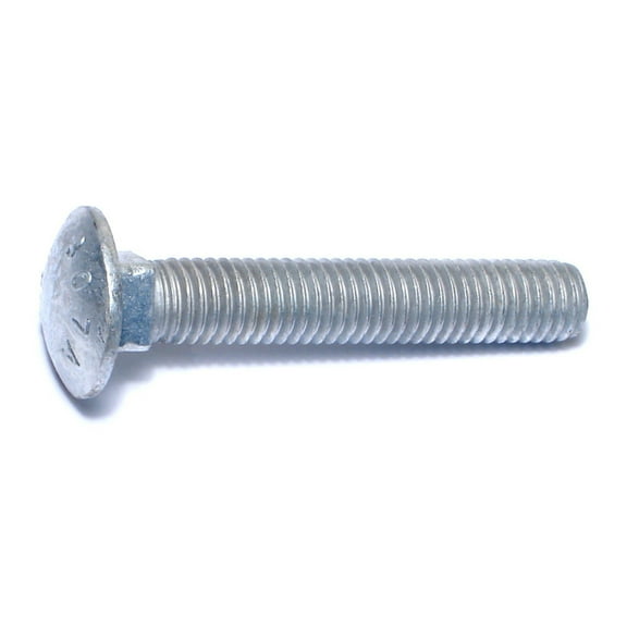 1/2"-13 x 3" Hot Dip Galvanized Grade 2 / A307 Steel Coarse Thread Carriage Bolts CBS-646