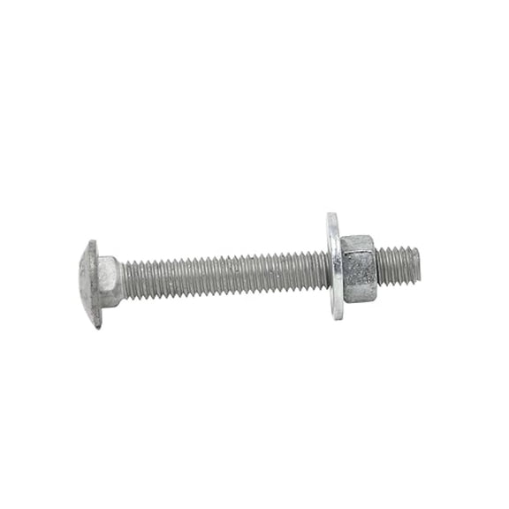 1/2"-13 x 4 (25 Sets) Hot Dipped Galvanized Carriage Bolt Kit for Exterior Use, Grade A 307, Includes USS Flat Washers (25 pcs) and Hex Nuts (25 pcs), Fully Threaded -by