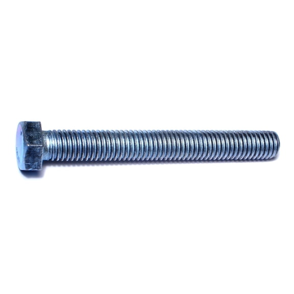 1/2"-13 x 4" Zinc Plated Steel Coarse Full Thread Hex Head Tap Bolts (5 pcs.)