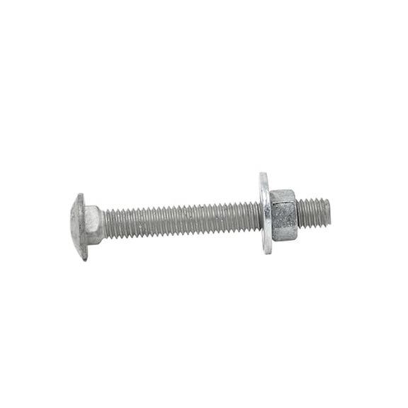 1/2"-13 x 5 (25 Pack) Galvanized Carriage Bolt Kit Grade 307A, Includes: USS Flat Washers (25 pcs) and Hex Nuts (25 pcs), Hot Dip Galvanized for Exterior Use by