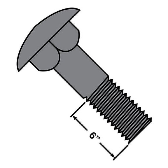 1/2-13X9 Carriage Bolt Galvanized Partially Threaded Under Sized Body (Pack Qty 25) BC-50144CG