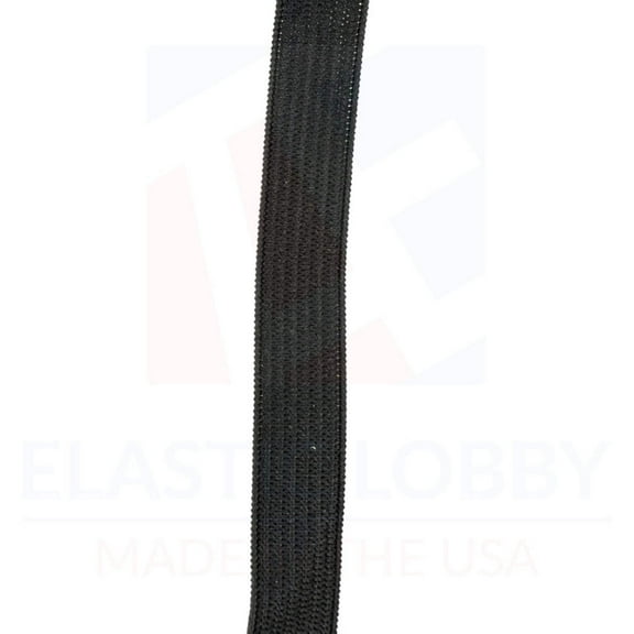 1/2" (13mm) Heavy Black Knitted Elastic - US Made - 200 yards