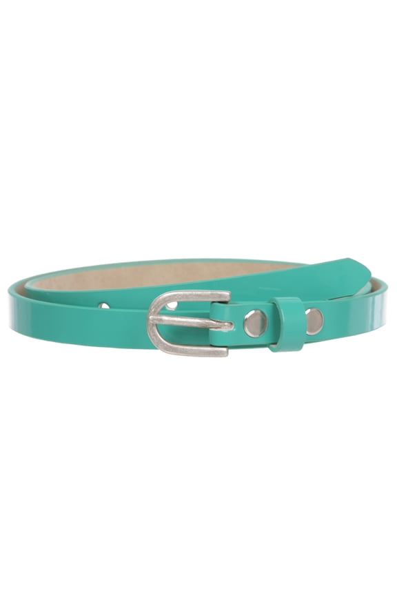 1/2" (14 mm) Women's Snap On Skinny Patent Leatherette Belt