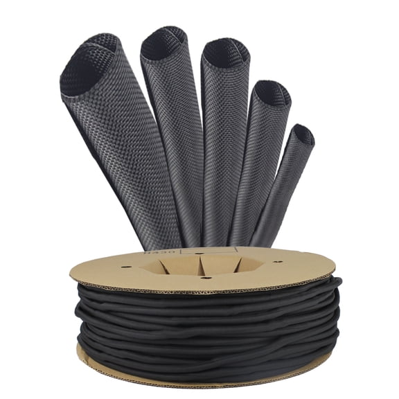1/2'' 18ft Wraparound Braided Sleeving For Automotive Wire Loom Split Sleeve