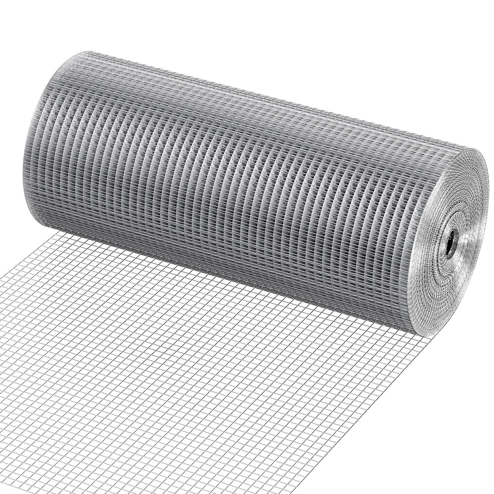 1/2" 19 Gauge Hot-Dipped Galvanized Hardware Cloth, 24inx100ft Mesh Roll - Chicken Fence, Rabbit Cage, Garden & Small Rodents