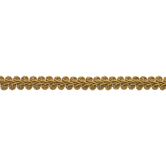 1/2" (1cm) Basic Solid Collection French Gimp Braid Trim # FGS,, Antique Gold #C4 (Dark Yellow Gold) 10 Yards (30 ft/9.5m)