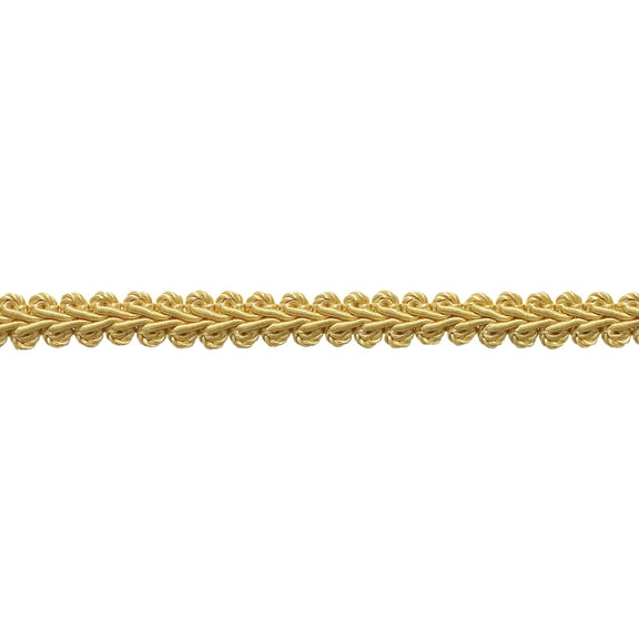 1/2" (1cm) Basic Solid Collection French Gimp Braid Trim # FGS, Light Gold #B7 (Light Yellow Gold) 10 Yards (30 ft/9.5m)