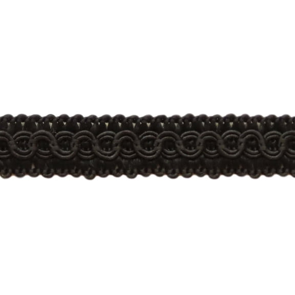 1/2" (1cm) Basic solid Collection Scroll Gimp Braid Trim # 0050SG, Pure Black #K9 (Jet Black) 14 Yards (42 ft/12.5m)