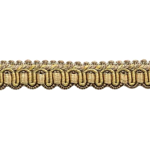1/2" (1cm) Imperial Collection Gimp Braid Trim # 0050IG, Cashew Beige #2935 (Light Beige, Mint Green, Yellow Gold) Sold By The Yard (36"/3 ft/0.9m)