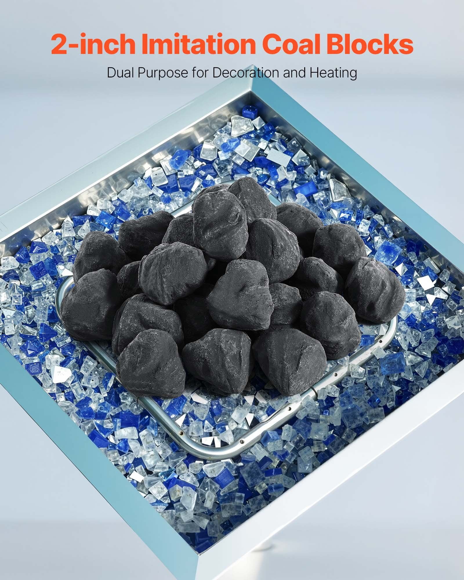 1.2-2.0 Inch 25 Pcs Lava Rocks, Fire Stones for Fire Pit - Natural Volcanic Rock, Reusable Decorative Heating Stones for Indoor/Outdoor Gas Fireplaces, Fire Bowls & Landscaping