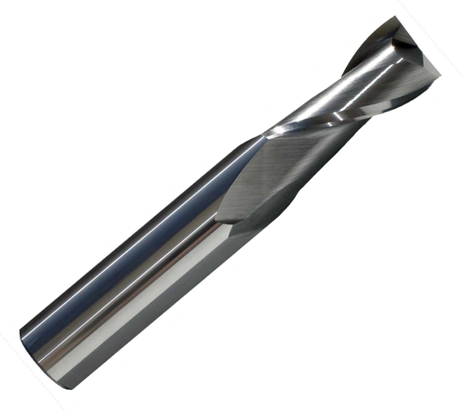 1/2" 2 Flute Square End Single End Carbide End Mill, BrightFinish, Medium Length, 1-1/4"Flute , 3"OAL