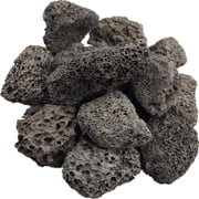 1.2-2 Large Black Lava Rocks for Fire Pit Rocks for Propane, Lava Rocks for Gas Fireplace Rocks, Volcanic Rocks