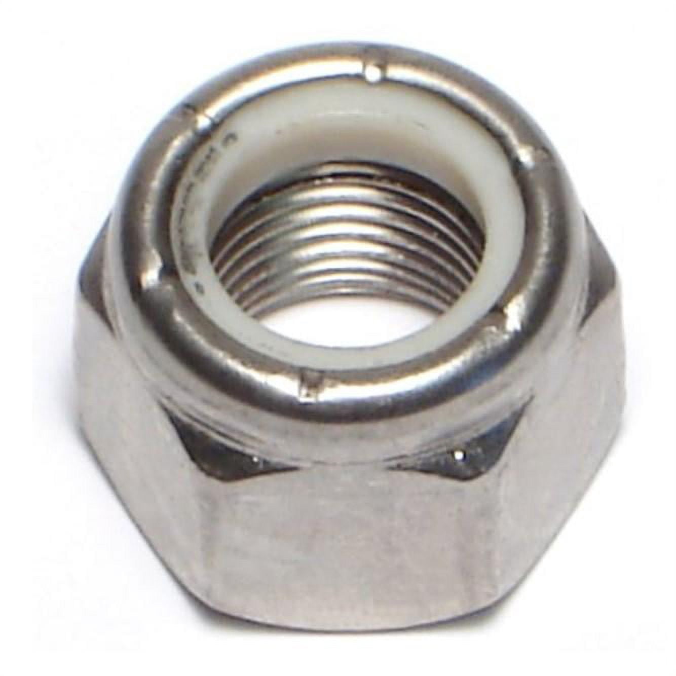 1/2"-20 18-8 Stainless Steel Fine Thread Nylon Insert Lock Nuts (6 pcs.)