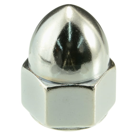 1/2"-20 Black Chrome Plated Steel Fine Thread Acorn Nuts (3 pcs.)