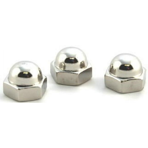 1/2-20 Closed End Acorn Nuts / Low Crown / Steel / Nickel - 250 Piece Carton