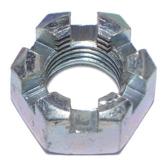 1/2"-20 Zinc Plated Steel Fine Thread Castle Hex Nuts (10 pcs.)