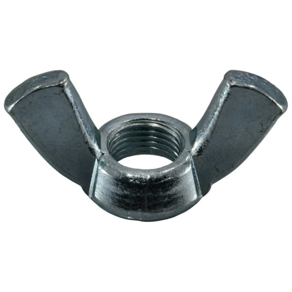 1/2"-20 Zinc Plated Steel Fine Thread Wing Nuts (5 pcs.)