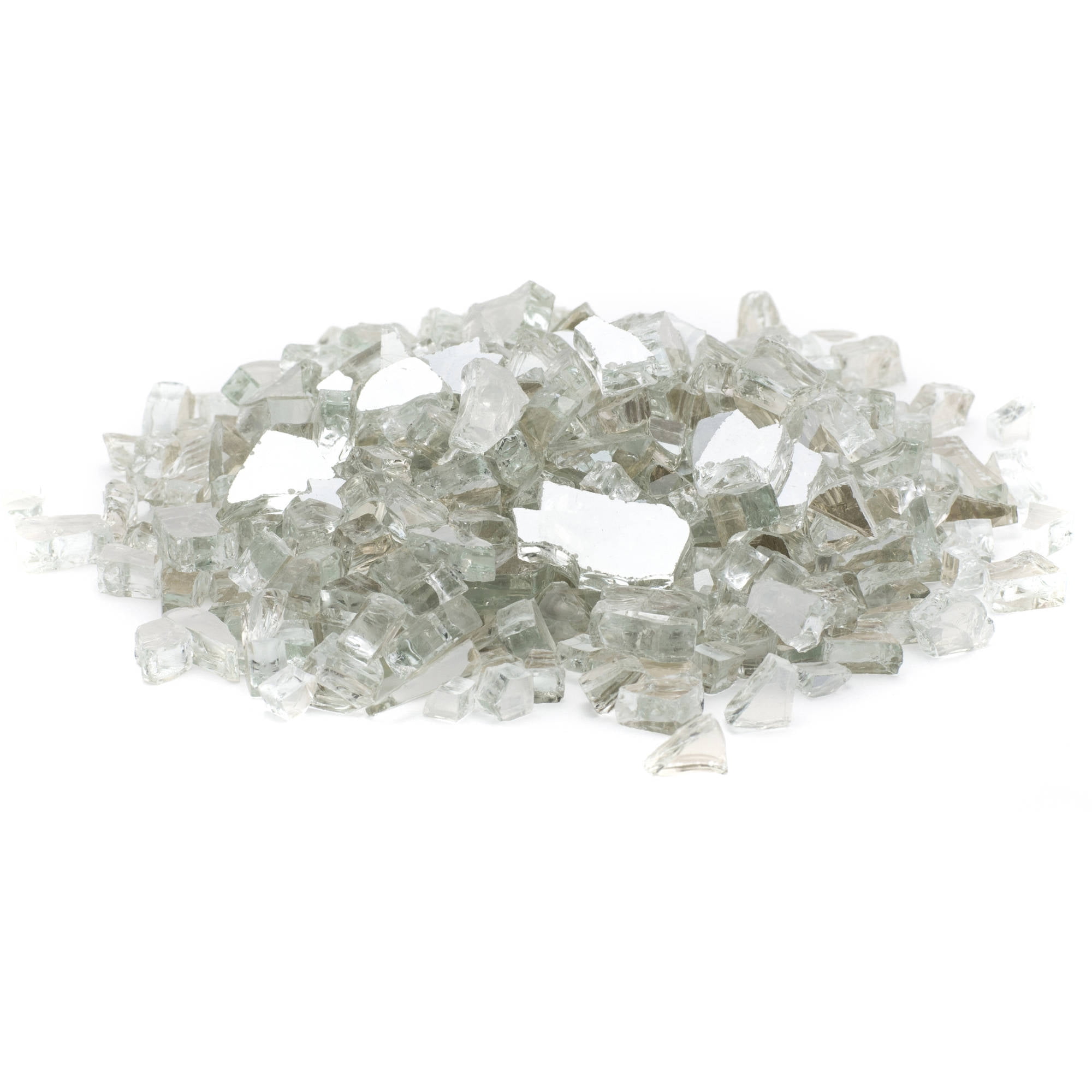 1/2" 20 lb. Medium Crystal Clear Reflective Fire Glass