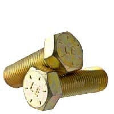 1/2-20 x 1 1/2 Hex Head Cap Screws, Alloy Steel Grade 8, Zinc Yellow Plating (Quantity: 50 pcs) - Fine Thread UNF, Fully Threaded, 1 1/2 Inch, Thread 1/2 Inch