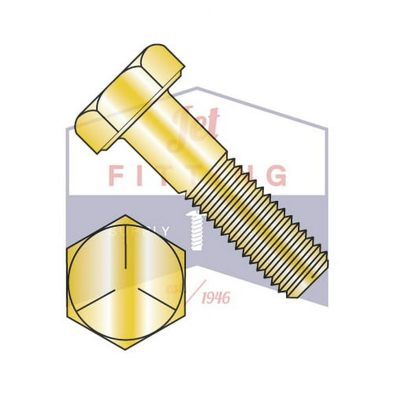 1/2-20 x 1 1/8" MS90726 Military Hex Head Cap Screw | Grade 5 | Fine Thread | Medium Carbon Steel | Cadmium Yellow Plated | DFAR (Quantity: 375)