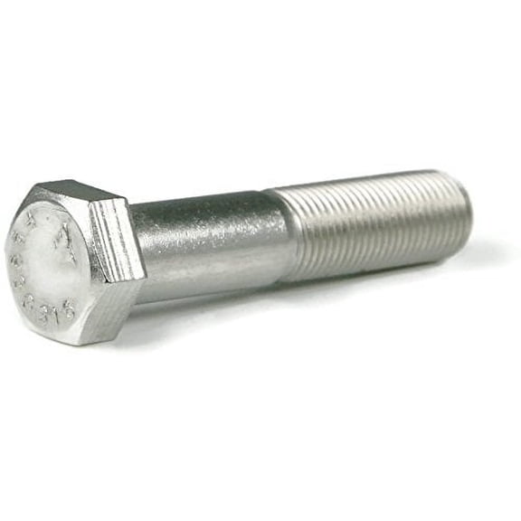 1/2"-20 x 7" Hex Head Cap Screw Bolts, Stainless Steel 316 (Quantity: 10 pcs) Partially Threaded, Fine Thread, Thread Size: 1/2 Inch, Bolt Length: 7 Inch