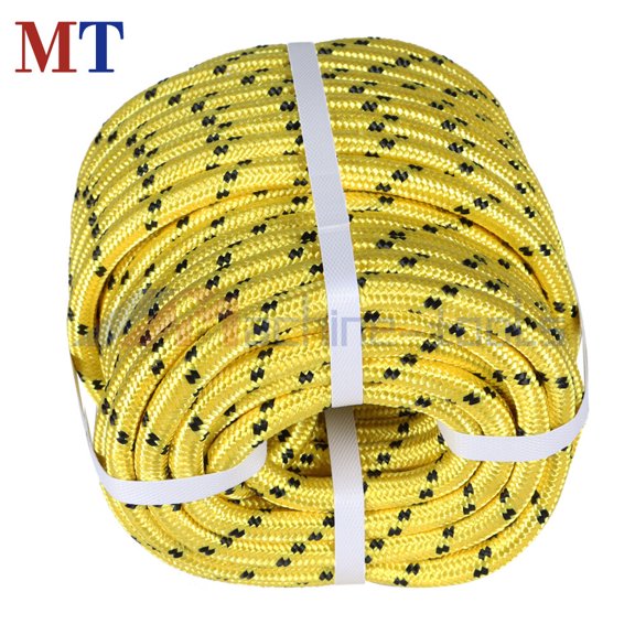 1/2"200' Bull Rope Double Braid Polyester Rope 6180Lbs Breaking Strength Yellow
