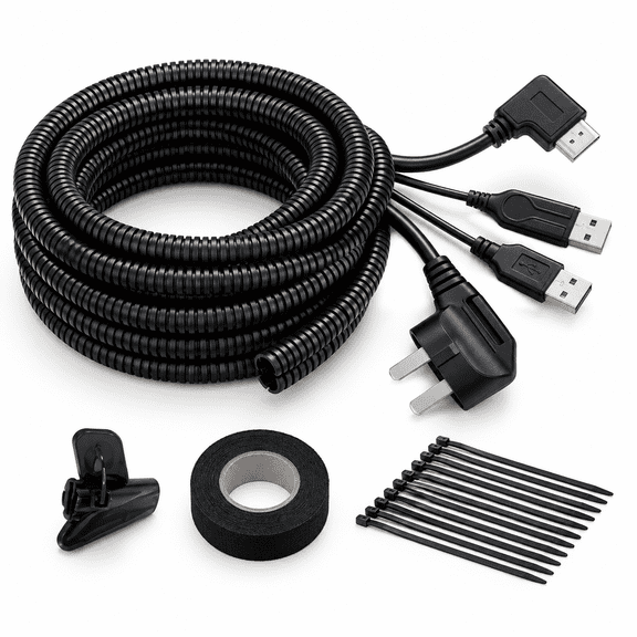 1/2" 25ft Split Wire Loom Cable Sleeve Heat Resistant Multi-Cable Organizer