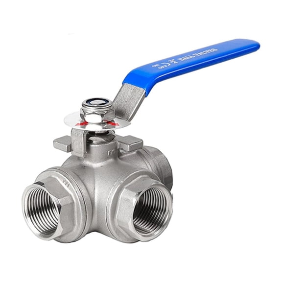1/2" 3/4" 1" 1-1/4" 1-1/2" 2" Sainless Steel Three Way Ball Valve L Type T Type 304 Internal Threaded Manual Valve