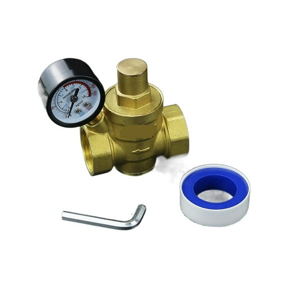 1/2" 3/4" 1" Brass Water Pressure Reducing Maintaining Valves Adjustable Relief Regulator With Gauge Meter 16bar ,Offering Precision and Performance