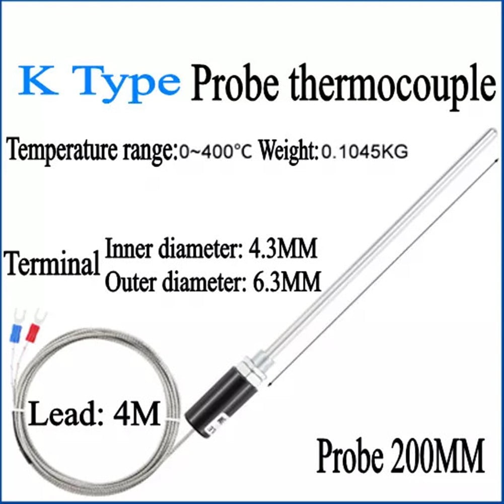 1/2/3/4/5M PT100/K Type Thermocouple Probe Control Temperature Sensor ...
