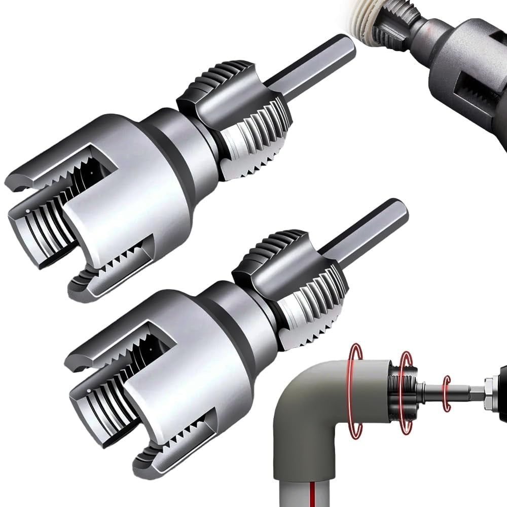 Integrated Internal & External Pipe Threading Tool, 2025 New Electric Drill Compatible Pvc Pipe Threader Kit Pipe Thread Cutting Tool 1 2 Dn15 3 4 Dn20